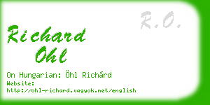 richard ohl business card